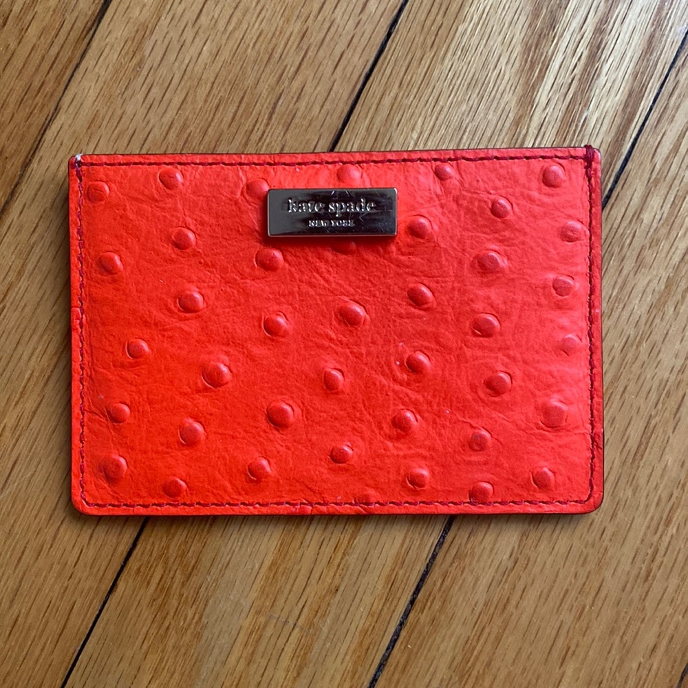 Kate Spade Ostrich Leather Card Wallet